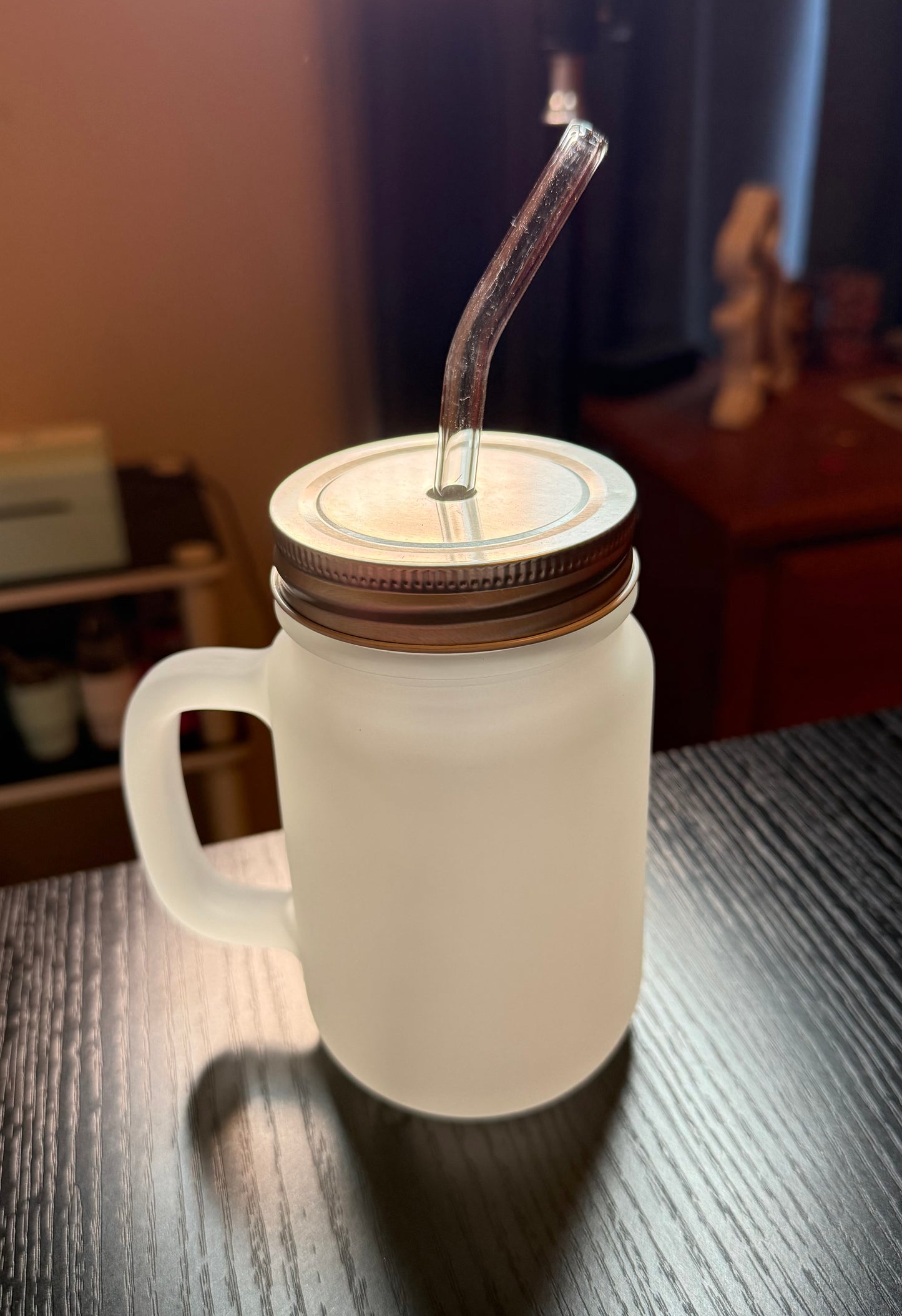 12oz. Frosted Glass Mason Jar